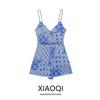 Fashion Style 2024 Summer New Arrival Women's Clothing Stylish Sling All-Matching Printed Pleated Jumpsuit 7987771