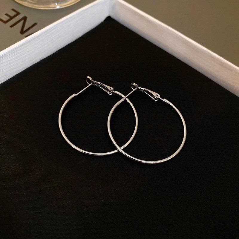 Silver Needle Diamond-set Geometric Circle Earrings Temperament Light Luxury High-end Earrings Personalized Design Cold Wind Earrings Wholesale