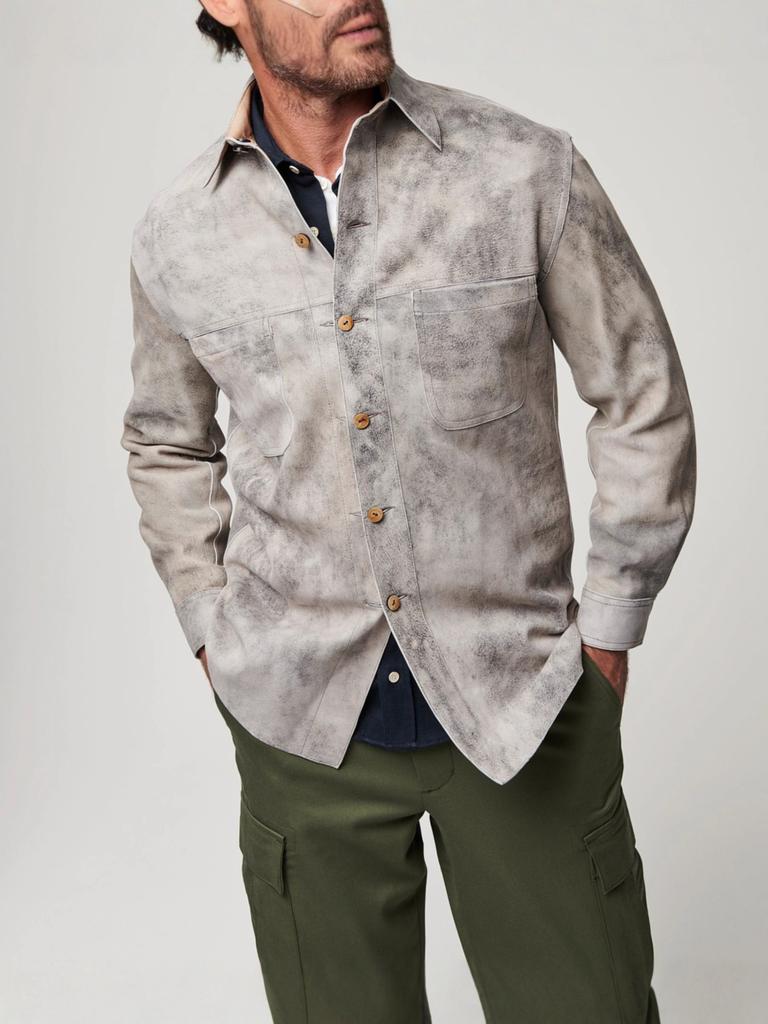Autumn and winter PU leather double-sided wearable single-breasted lapel suede shirt jacket