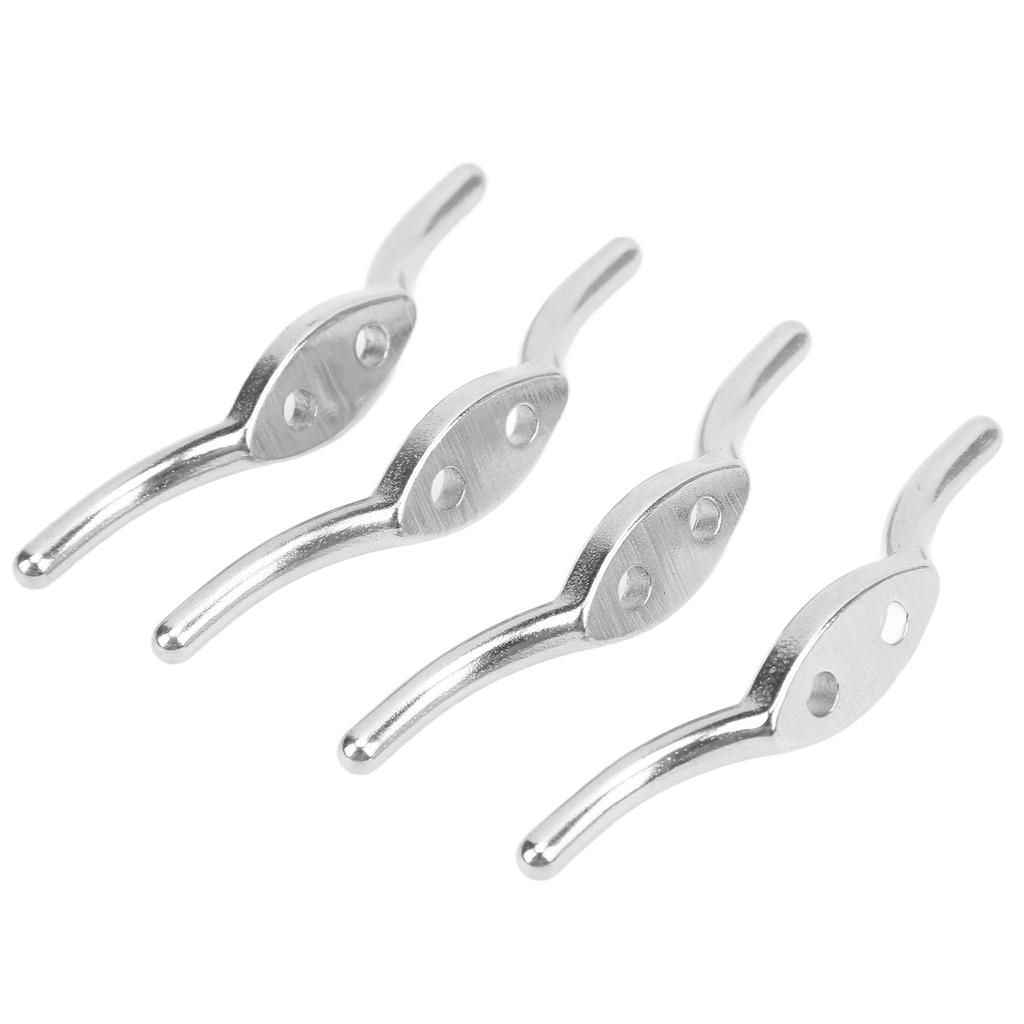 2 Pcs Flagpole Cleat Hook Stainless Steel Rope Fixing Cleat Hook for Flagpole Small Boats