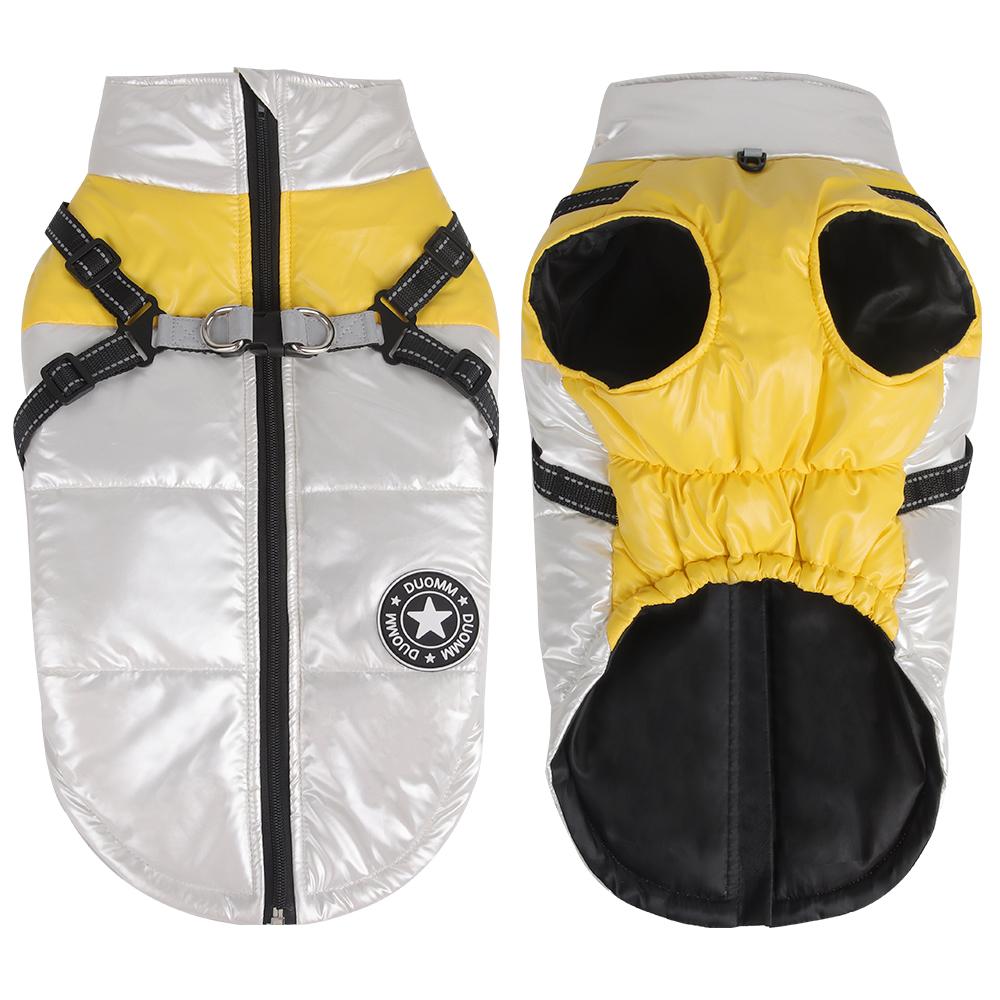 Fashion Yorkshire Puppy Dog Coat Jacket with Harness Winter Warm Pet Clothes for Small Dogs Chihuahua Overcoat Mascotas Clothing