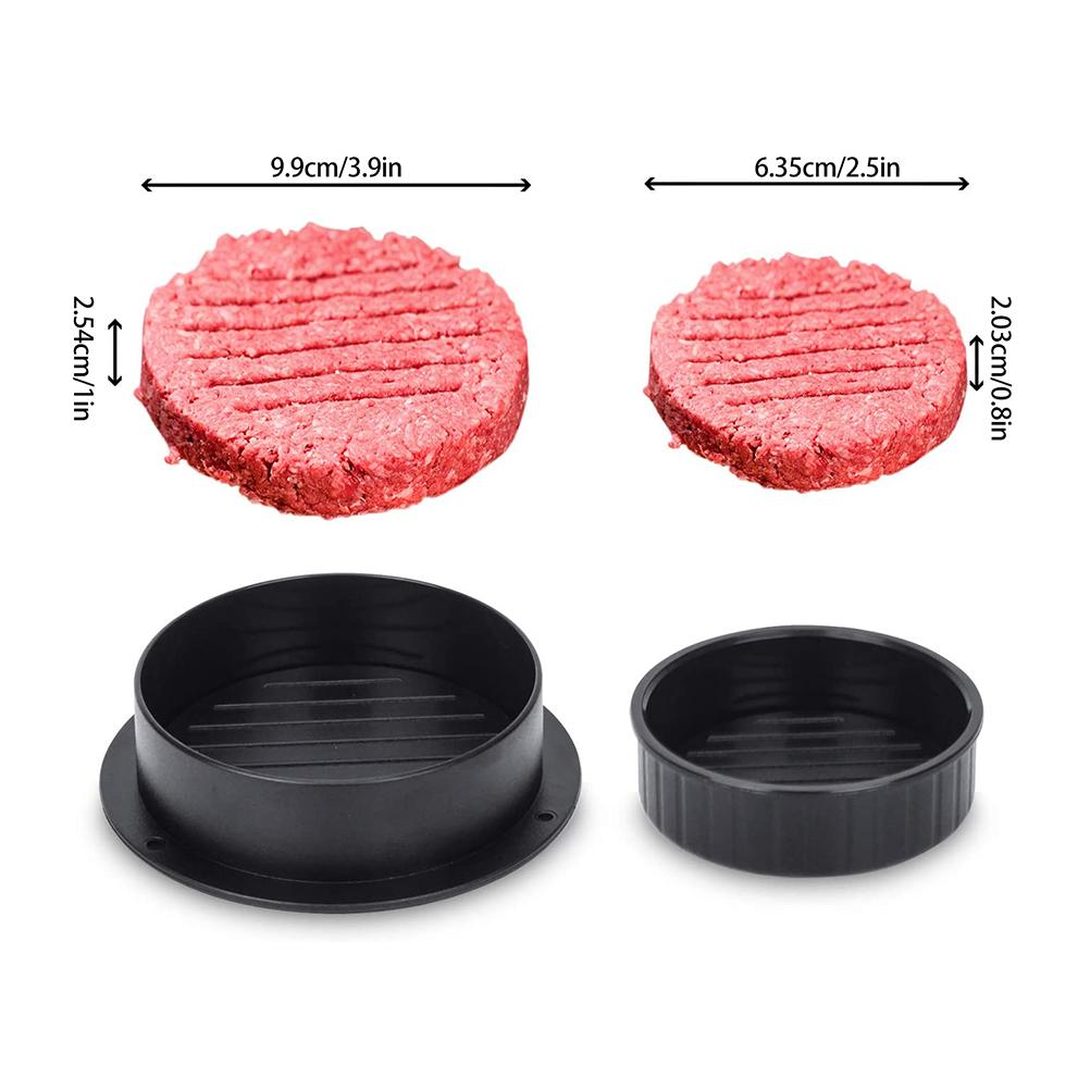 Hamburgerpressverktyg Hamburgerpattiesformar 3 i 1 Hamburgerpattiesmaskin för vanlig nötköttsburger Non