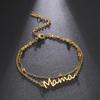 Fashion Letters Mama Charm Bracelet for Women Mom Stainless Steel Double Layer Beads Chains Mother's Day Jewelry Gifts