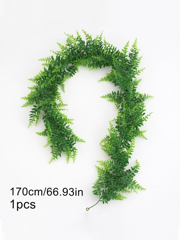 175cm/68.9in Artificial Plants Vines Fake Haing Plants Plastic Fern Leaves Wall Foliage Tropical Fern Plants for Home Garden