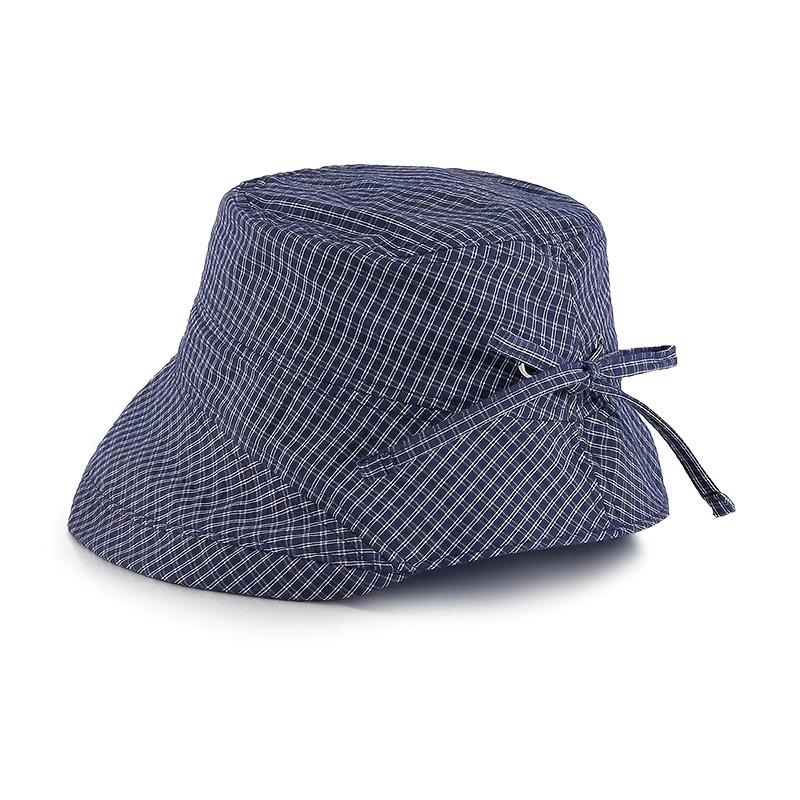 Women'S Wide Brim Bucket Hat Ray Shield - Plaid Print Fisherman Hat Suitable for Travel, Beach, Hiking - Wide Brim Outdoor Sun Caps