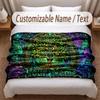 Tree of Life Theme Soft Blanket Personalized Custom Name Text Print Warm Blanket Home Sofa Bedroom Decor