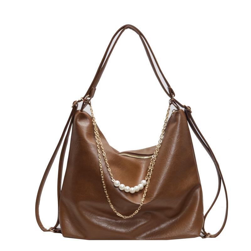 Simple large-capacity bag women's autumn and winter new shoulder bag casual soft surface commuting texture fashionable backpack