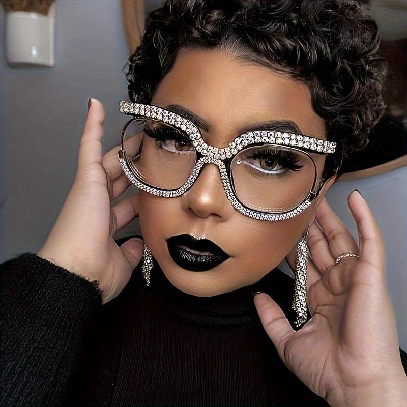 1pc Rhinestone Glasses Fashion Women Men Oversized Glasses Party Nightclub Glasses