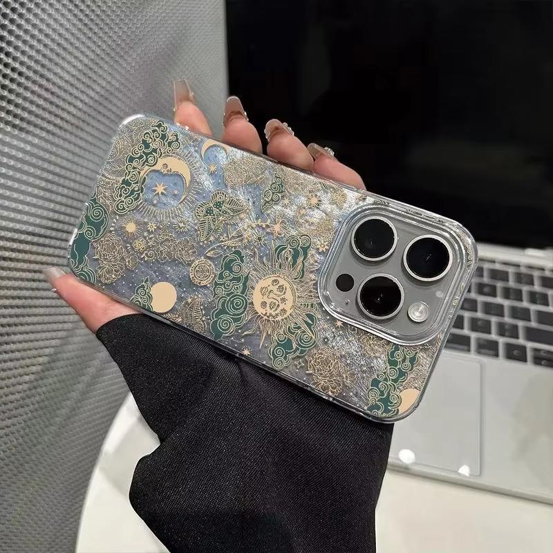 Retro The Sun Moon Starry Sky Phone Case For Samsung Galaxy S25 Ultra S24 FE S23 Plus S22 S21 S20 A34 A35 A53 A54 A55 Cover