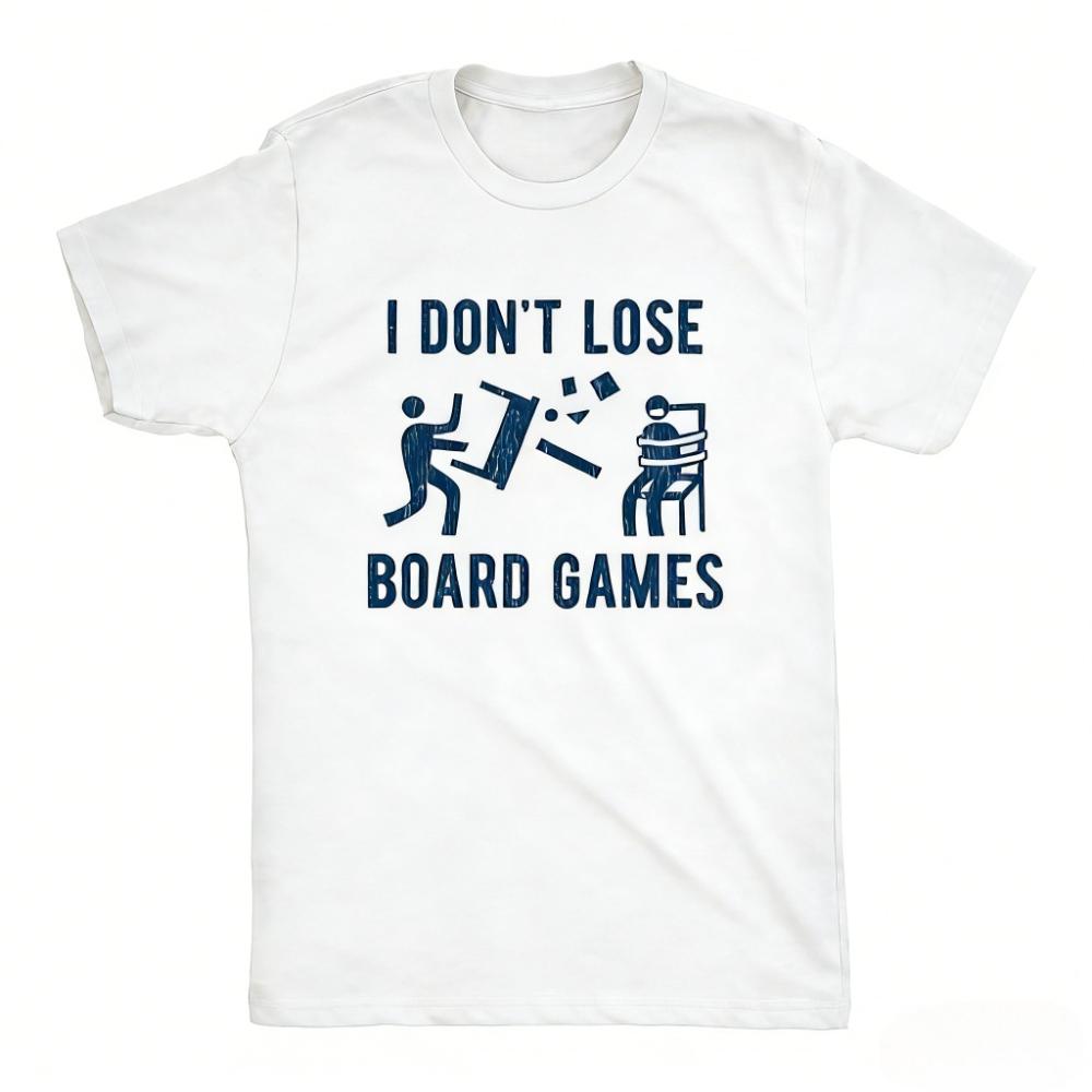 I Dont Lose Board Games Funny TShirt Retro Style Gamer Gift Shirt Men Women Unisex Daily Life Casual Cotton Short Sleeve S