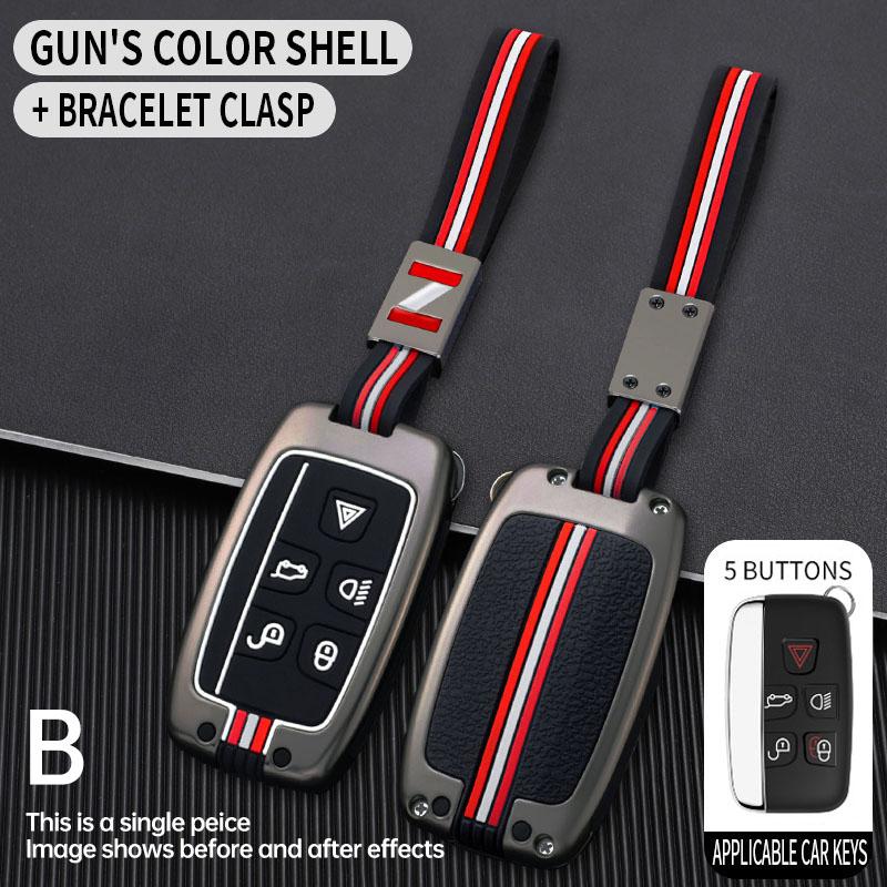 5 Bottons Metal Car Key Cover Case Shell for Land Rover Evoque Discovery 4 Evoque for Jaguar F-Pace F-Type XE XF XJ Freelander