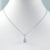 [Your and My Jewelry Box] Blue Topaz Necklace Pendant, SILVER925, 1.0 Carat, Luxurious CZ Surround Pendant [November Birthstone] [Gift Wrapped]