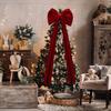 Large Fabric Bow Pendant for Holiday Tree Decoration Featuring Sturdy Material and Classic Design for Seasonal Hanging