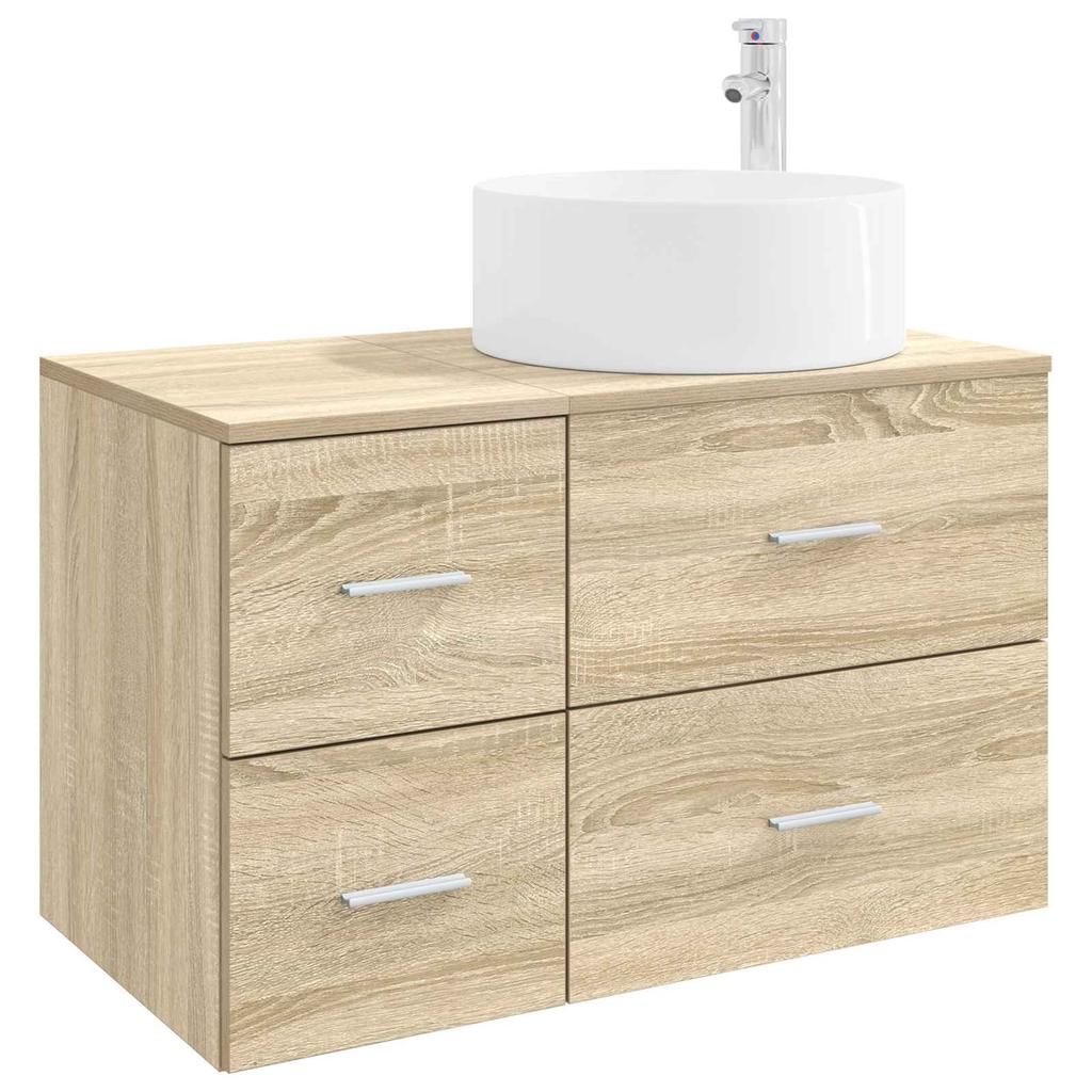 Bathroom Furniture Set 2 Pieces Sonoma Oak Engineered Wood