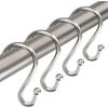 Shower Curtain Hooks Rings, Zinc Alloy S Shaped Shower Hooks Rust Proof, Shower Curtain Hangers for Shower Curtain, Kitchen, Wardrobe & Garden,