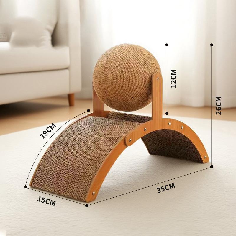 

1Pcs Grinding Paw Toy 2 In 1 Wooden Cat Catching Ball Sisal Scratch Board Solid Wood Scraper For Cats Kittens Pet Supplies Trumpet size