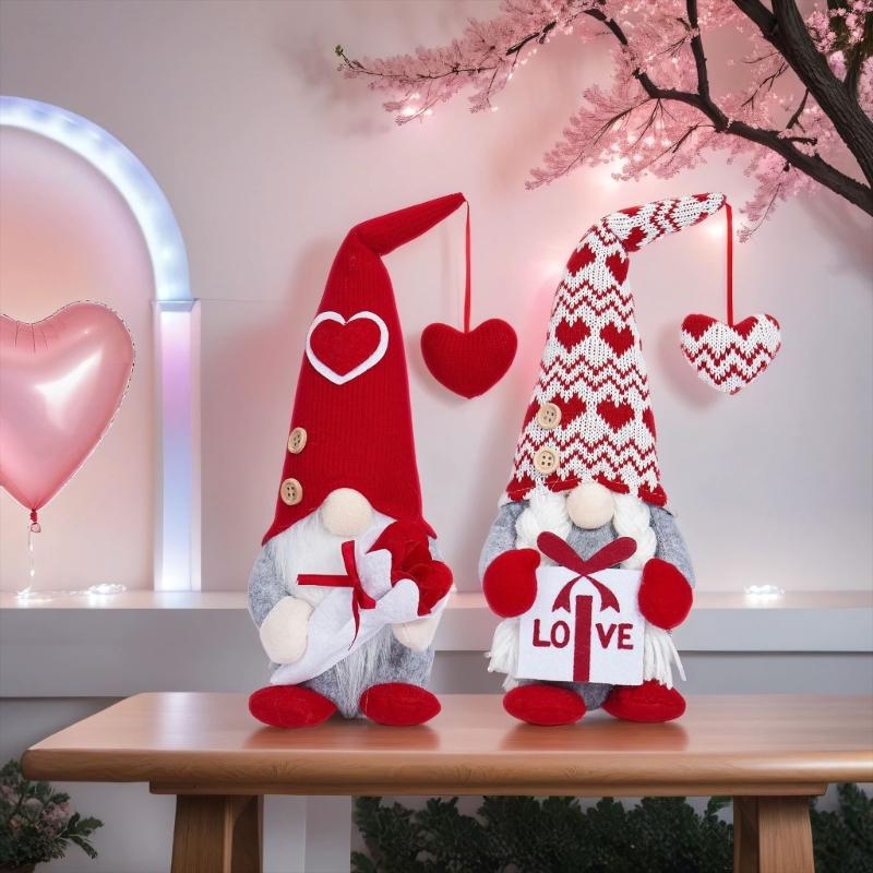 Valentine's Day Gnome Decorations Mr & Mrs Handmade Gnome Decor for Home Tabletop Ornaments Valentine Birthday Present