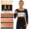 Dam Bastu Sweatdräkter Långärmad Träning Shapewear Thermo Sweat Shirt Midjeträningsjacka Body Shaper Fitness Linne Träning Sport Underkläder