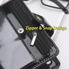 M5 Size Loose Leaf Notebook Leather Cover with Clear Window Zipper Pocket Journal for Daily Schedule Planning Scrapbooking
