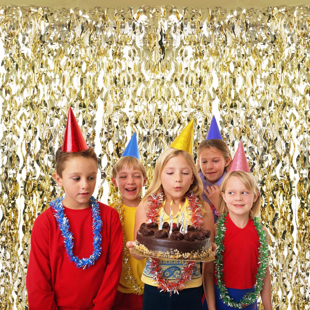 Champagne Luxurious Gold And Blue Rain Curtain For Creative Event Styling And Celebrations Festive