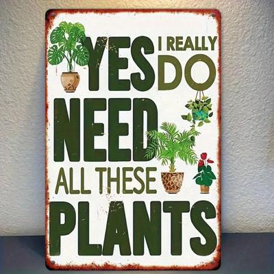 Retro Plant Metal Sign, Vintage Wall Art for Home Kitchen Garden