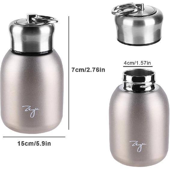 Mini Thermal Mug, 10oz/300ML Mini Thermos Mug Leak Proof Vacuum Flasks Travel Thermos Cup Portable Stainless Steel Drink Water Bottle for Indoor and