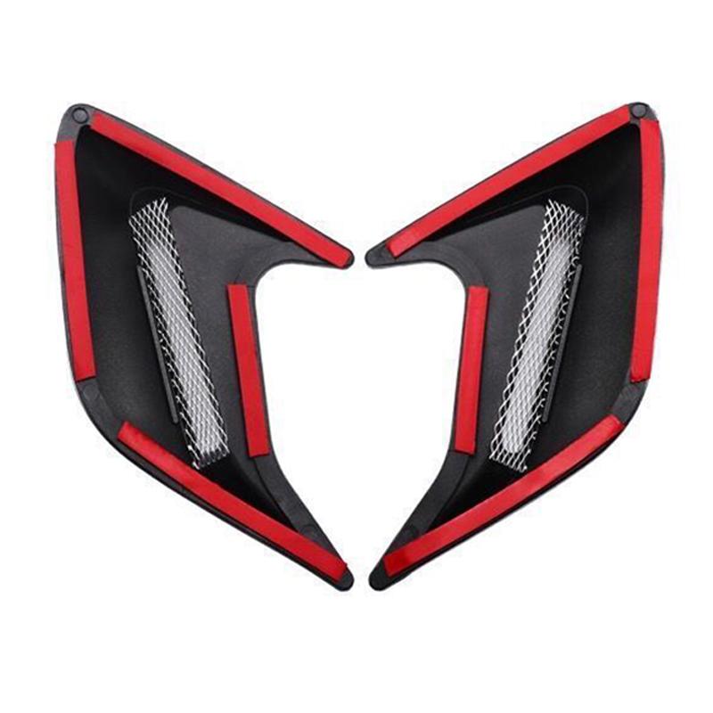 2 Pcs Plastic Car Side Air Outlet Flow Mudguard Car Modification Supplies Shark Cheek Air Intake Trim Fake Hood Vents