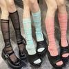 4pairs Japanese Women Sexy Stockings Sun Protection Mesh Long Sock Sweet Lolita JK Lace Socks Translucent Thin Thigh High Socks