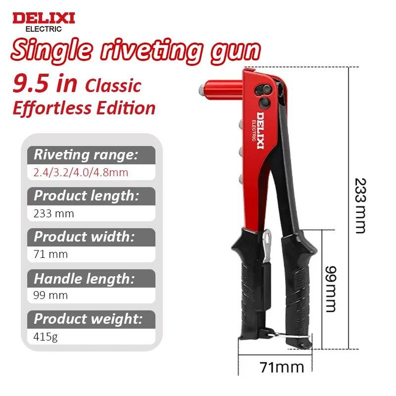 Heavy-Duty Hand Riveter,High-Lever Labor-Saving Design,Manual Tool for Fastening&Riveting Metal Sheets and Pipes,DELIXI ELECTRIC