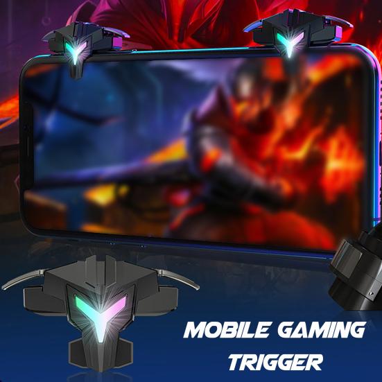 A1 Mobile Gaming Trigger Professional RGB Lighting Vibration Type Aim Shooting Game Controller Gamepad Pulse Key Button for Mobile Phone