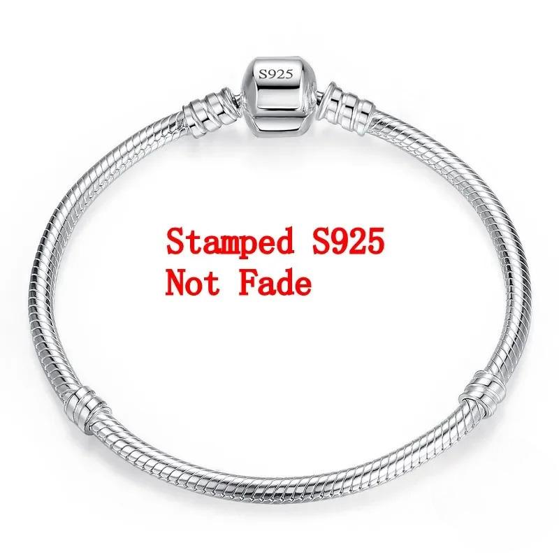 Handmade Original Fine Jewelry Silver Charm Bracelet Soft Smooth Snake Bone Bracelets for Women