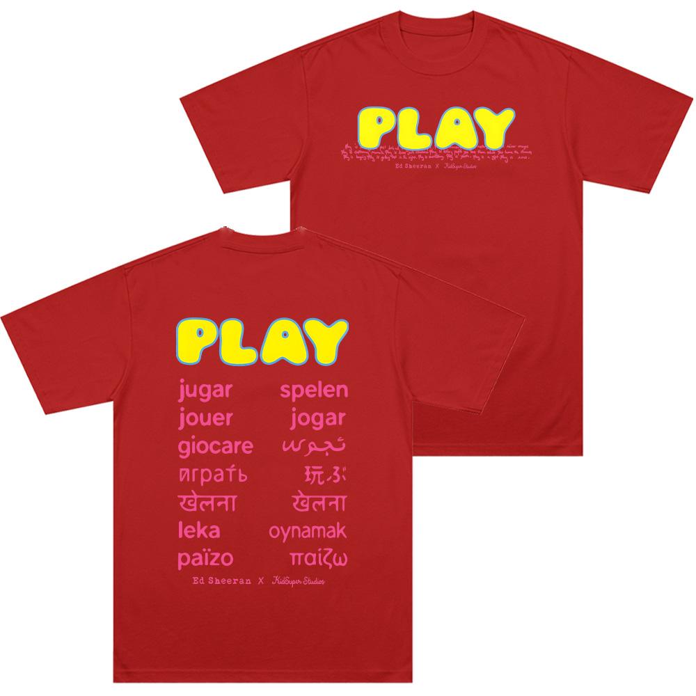 Ed Sheeran Fashion Clothing Play X KidSuper Ringer T-Shirt Unisex Short Sleeve Summer Cotton Tees Aesthetic Streetwear