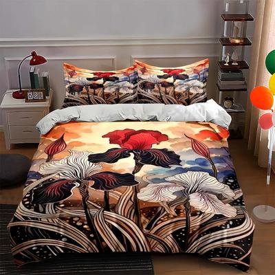 Floral Artistic Design. Bedding Duvet Cover Sets Duvet Covers Pillowcases Gifts (1 * Duvet Cover 2 * Pillowcases, Without Duvet Insert)