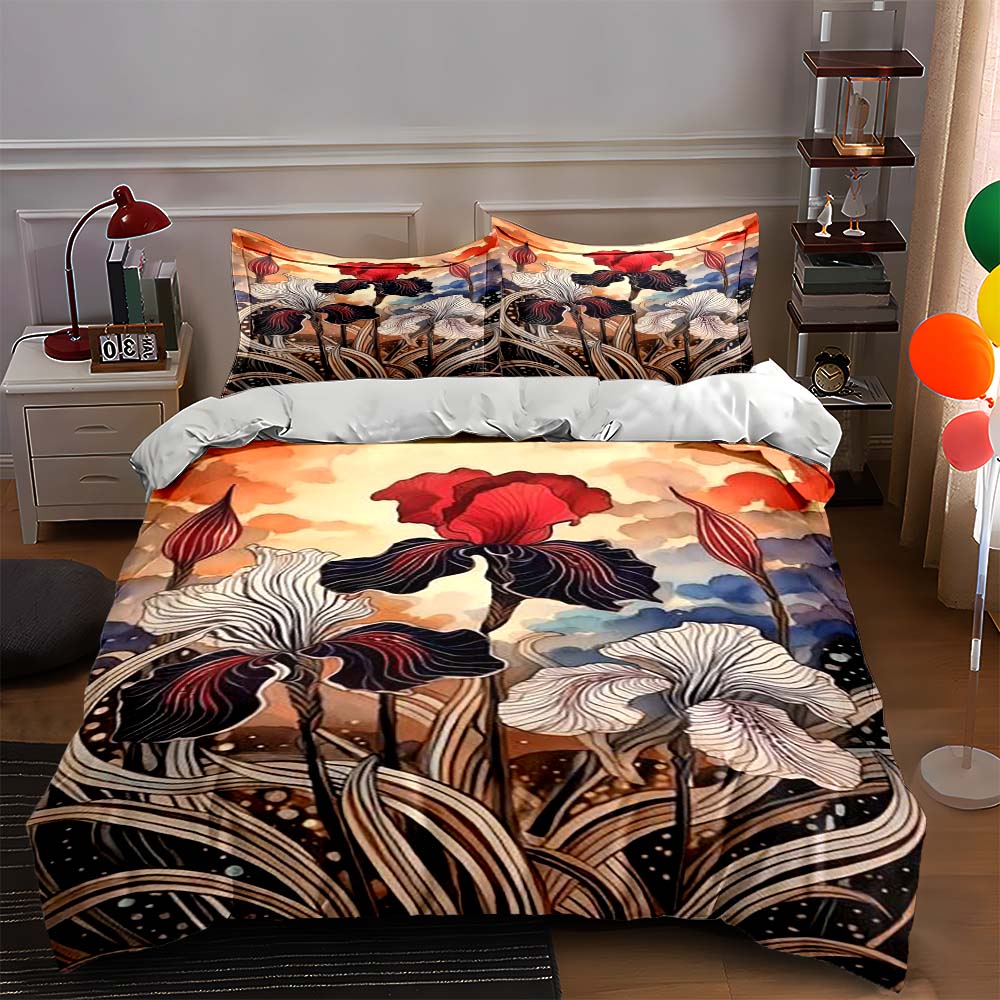 

Floral artistic design. Bedding Duvet cover sets Duvet covers Pillowcases gifts (1 * Duvet Cover 2 * Pillowcases, without duvet insert) 135x200cm