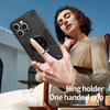 For iPhone 16 Pro Case with Ring Holder Kickstand PC + TPU Anti-Fall Phone Cover
