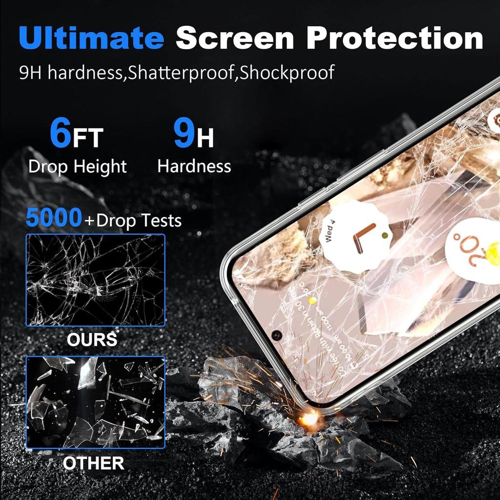For Google Pixel 9 Pro XL Clear TPU Anti-Scratch Phone Case+2.5D Arc Edge Screen Protector