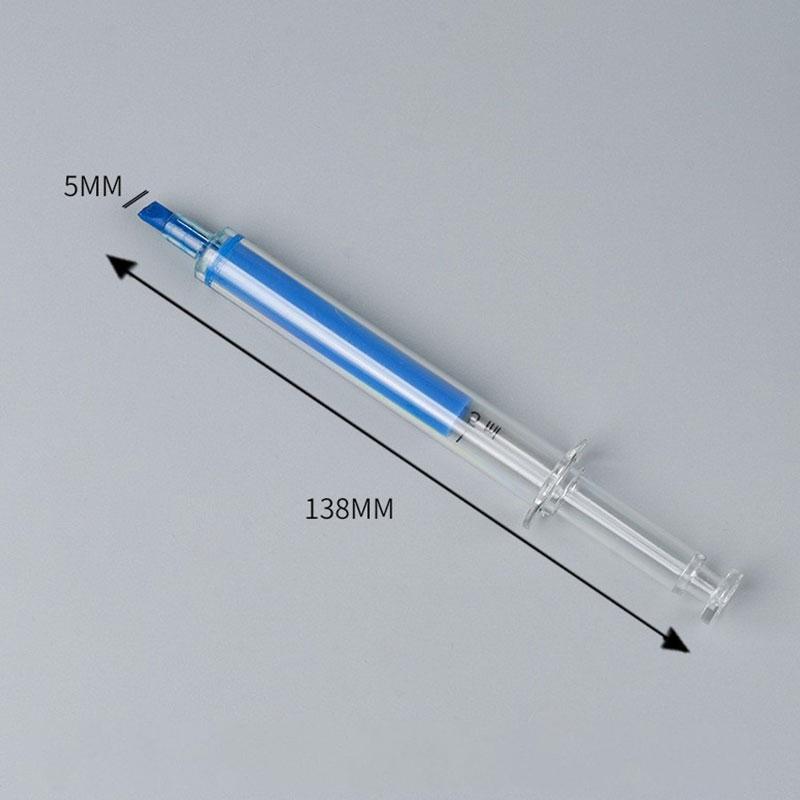 60 Stück Spritzen Textmarker Stift Spritzennadelform Mechanischer Farbstift Kugelschreiber für Büro Schule Marker Schreibwerkzeug