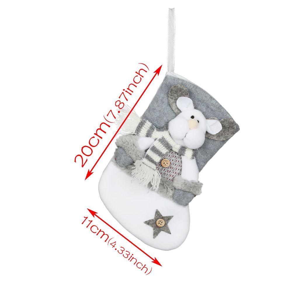 Xmas Tree Ornament Present Pocket Christmas Stockings Hanging Socks Santa Claus Candy Bag