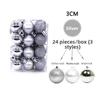 30mm Pack 24 Christmas Matte And Glitter Decor Ball Festival Props Atmosphere