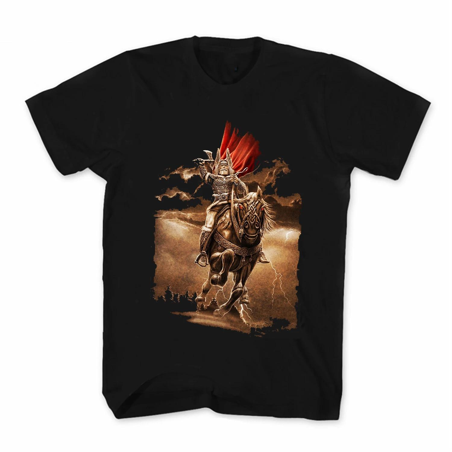 

Slavic Highest God War God of Thunder and Lightning Perun TShirt Short Sleeve Casual 100 Cotton ONeck Summer Mens Tshirt 4XL