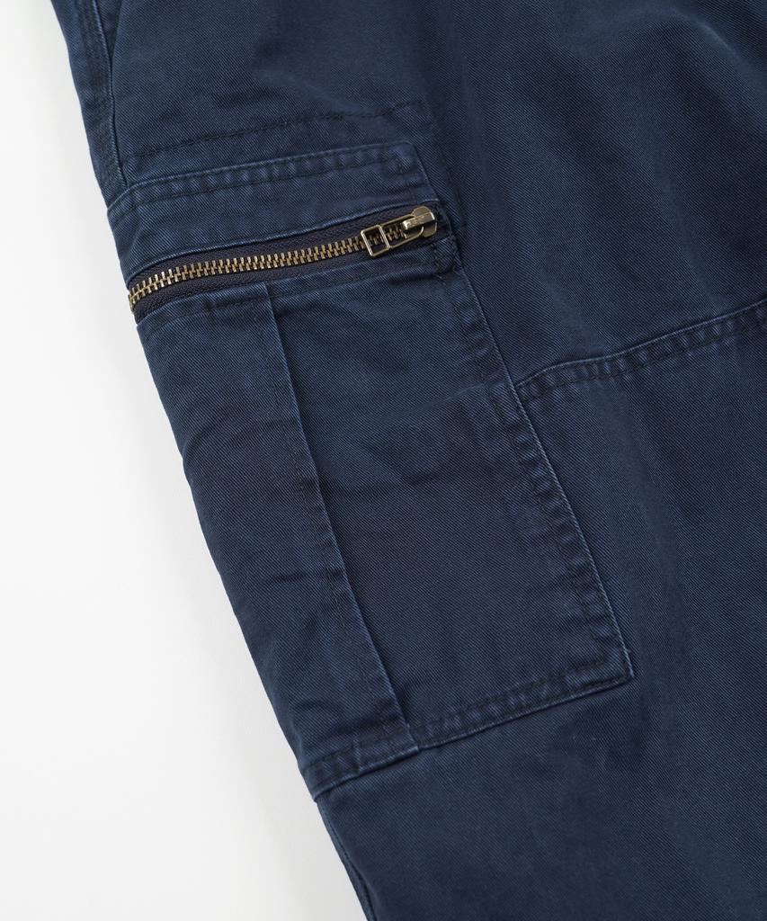 FRIZMWORKS Washed Cotton Zip Cargo Pants _ Navy