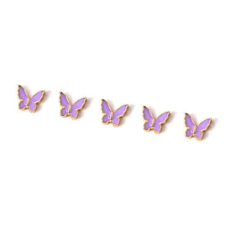 5Pieces/set Butterfly Nail Charms Butterfly Rhinestones Nail Art Decoration DIY