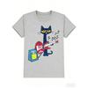 Women Summer Short Sleeve T Shirt Cool Cat Playing Guitar DesignCasual PrintComfortable And VersatileUnisex Style