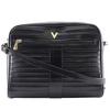 MARIO VALENTINO Logo V Mark Shoulder Bag 2-way Clutch Black Leather Women Used