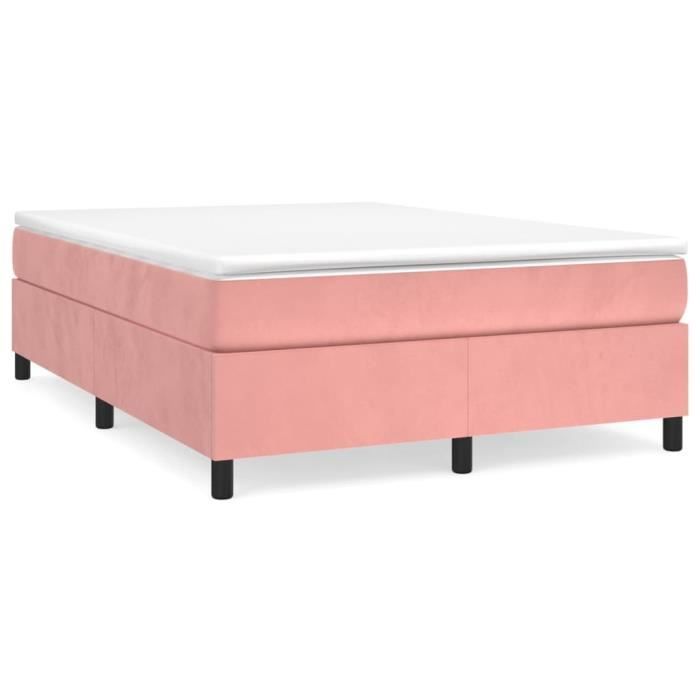 3144686 vidaXL Divan-lit Avec Matelas Rose 140x200 Cm Velours