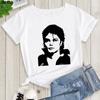 Damen Sommerhemd Popkönig Michael Jackson Damen bedrucktes Hemd Harajuku Lässig Weißes Oberteil Damen Trendiges Rock-Shirt