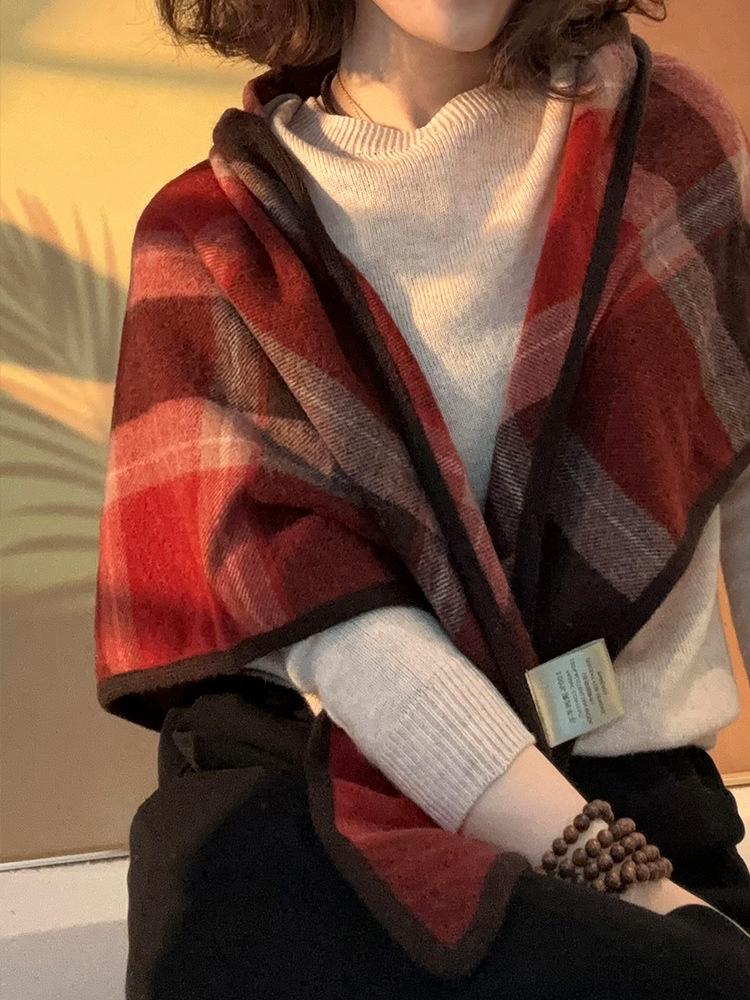 100% Wool Grey Green Wool Scarf Women S Winter Warm Premium Triangle Shawl Dual Use 155-100cm