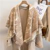 Warm Thick Wool-Blend Scarf With Tassels Soft Faux Cashmere Square Shawl Women Winter Office Daily Wear