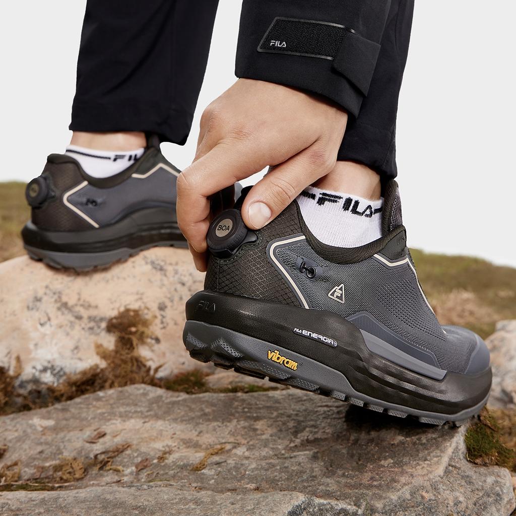 FILA Boa Explorer 2 Minimalist Versatile Mountain Style Breathable Low-Top Outdoor Functional Shoes Men Shoes Black Gray A12M431205FCL