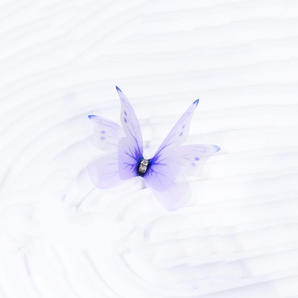 50Pcs Double Layer Butterfly Appliques 3D Translucent Chiffon Butterfly Dreamy DIY Handmade Butterfly Patch